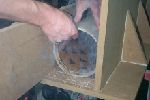 Das Balsa Holz qualmt durch den heissen Frser / The balsa wood overheats