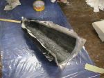 Ausformen der Motorabeckung / Fiberglassing the motor fairing