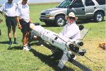 John Coker holds the whole rocket !