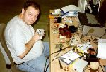 Chris struggling with electronics